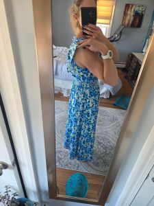 2026 Summer Boho Maxi Dresses for Women Ruffle Sleeve Floral Dress Flowy A-line Wedding Guest Dress with Pocket