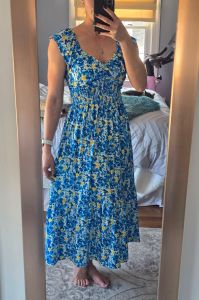 2026 Summer Boho Maxi Dresses for Women Ruffle Sleeve Floral Dress Flowy A-line Wedding Guest Dress with Pocket