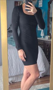 Great simple black dress, heavier than usual.